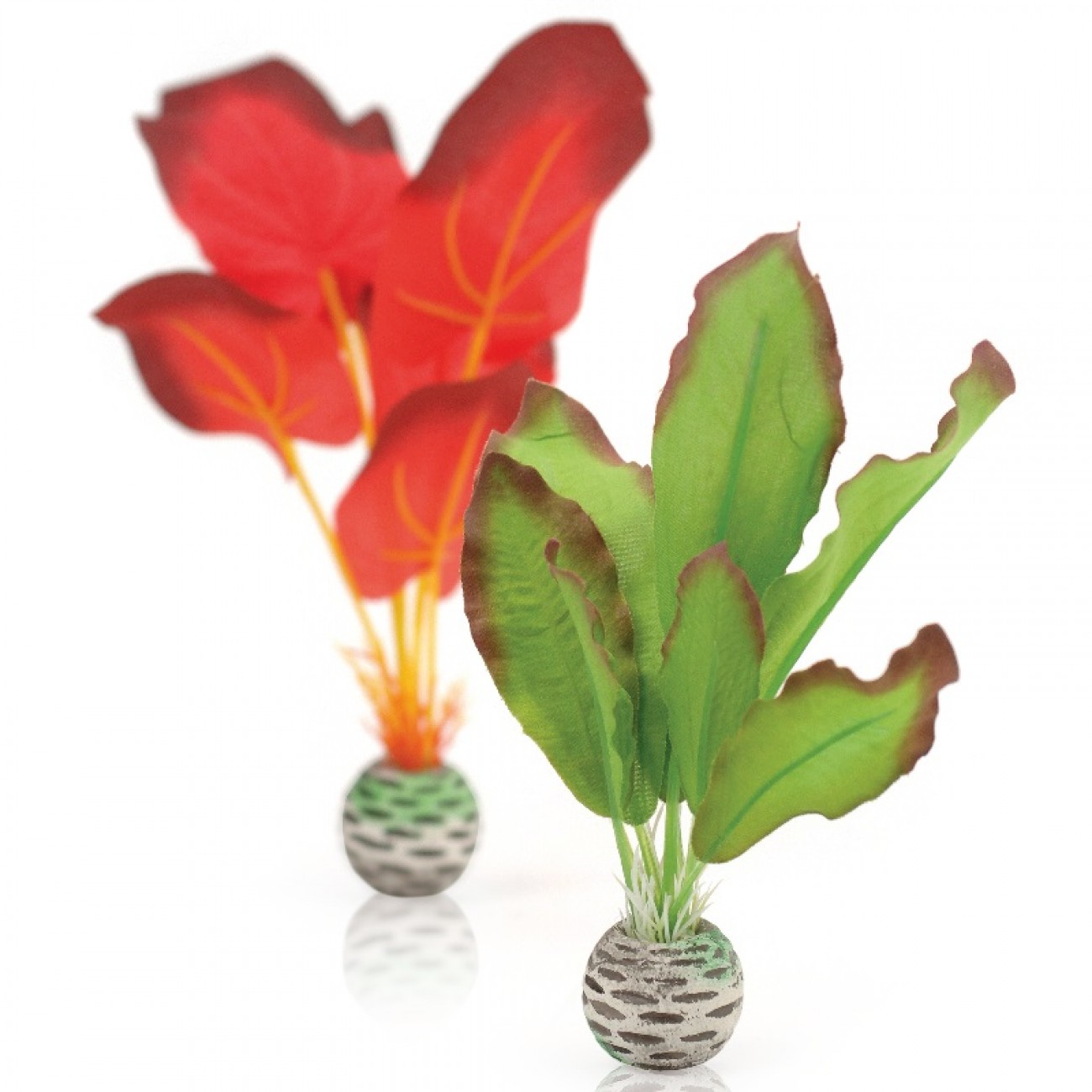 Набор декор. растений 'Silk plant set small green&red'