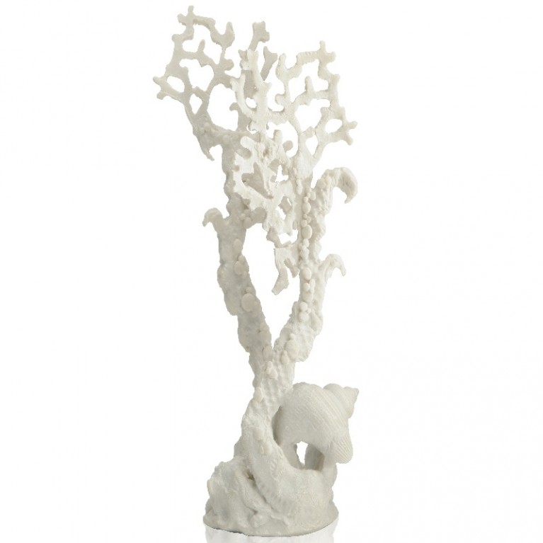 Коралл средний, белый, Fan coral ornament medium white