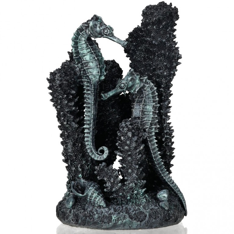Декоративная фигура 'Коралл с морскими коньками' малая черная seahorses on coral black S