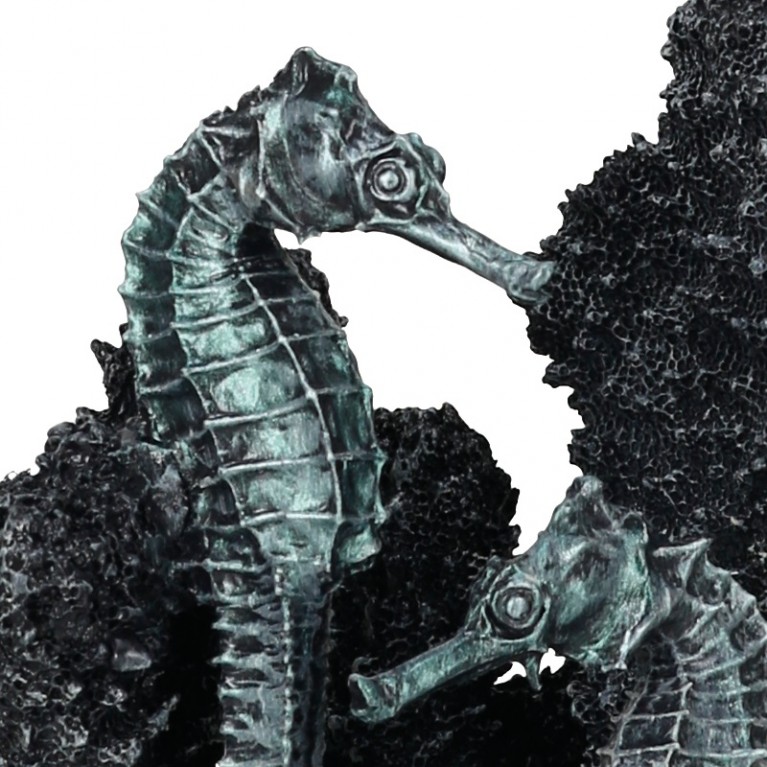 Декоративная фигура 'Коралл с морскими коньками' малая черная seahorses on coral black S