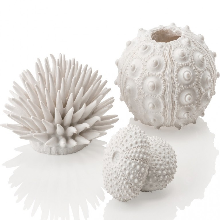 Набор декор. элементов 'Морской ёж', белый, sea urchins set white