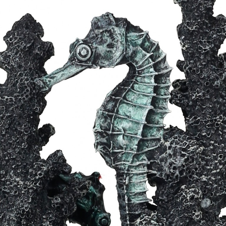 Декоративная фигура 'Коралл с морскими коньками' средняя черная seahorses on coral black M