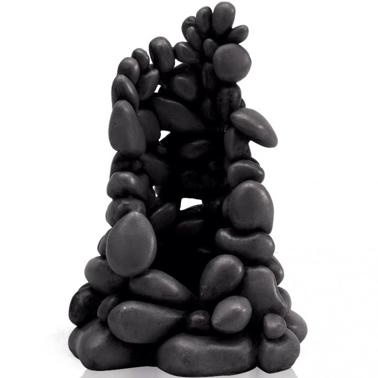 Маленький орнамент из гальки, черный, Pebble ornament small black