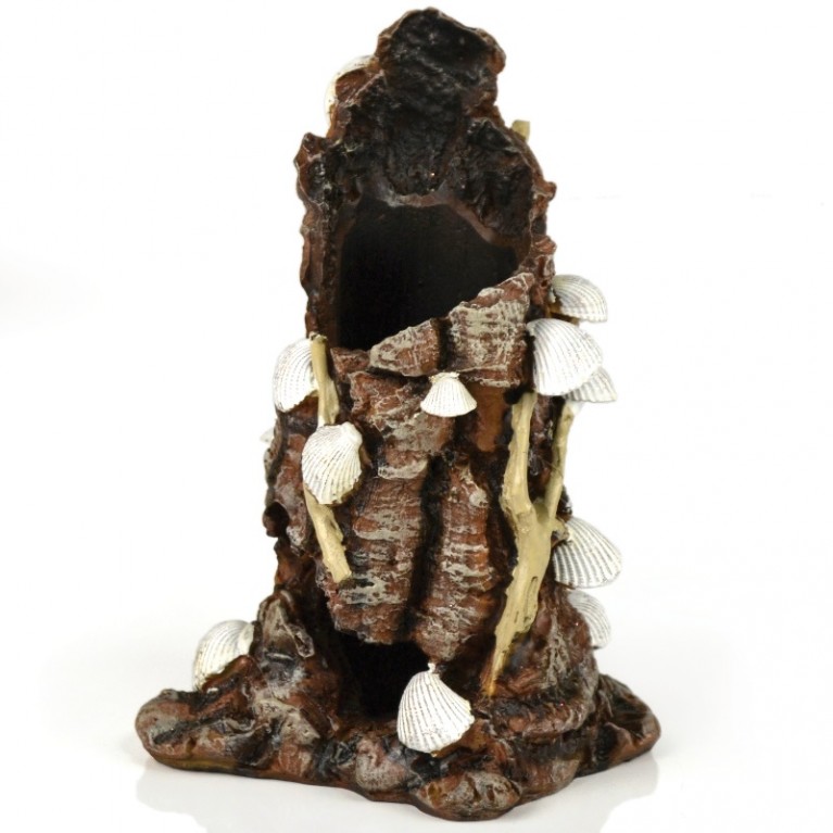 Декоративная фигура 'Ракушки на коре', Shells on bark ornament white