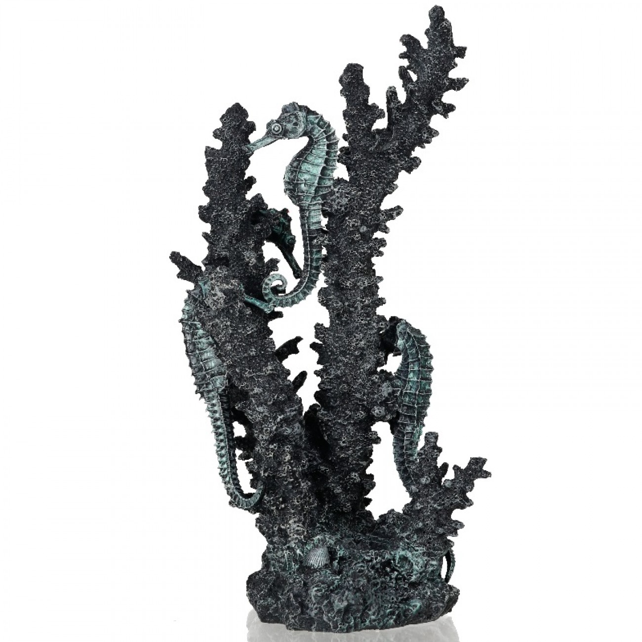 Декоративная фигура 'Коралл с морскими коньками' средняя черная seahorses on coral black M