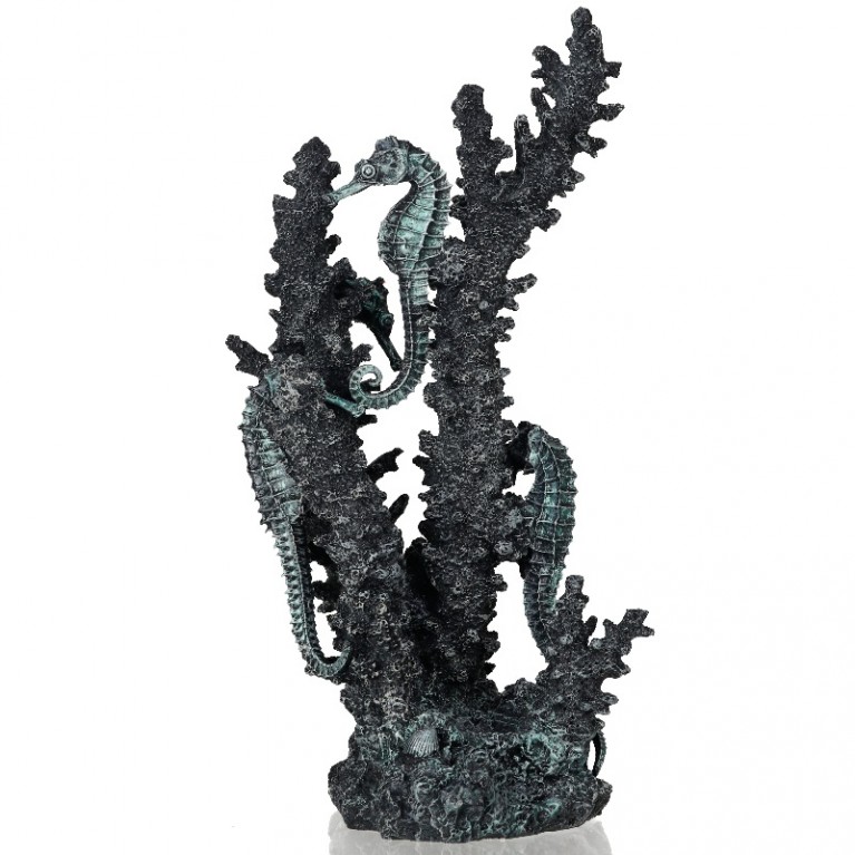 Декоративная фигура 'Коралл с морскими коньками' средняя черная seahorses on coral black M
