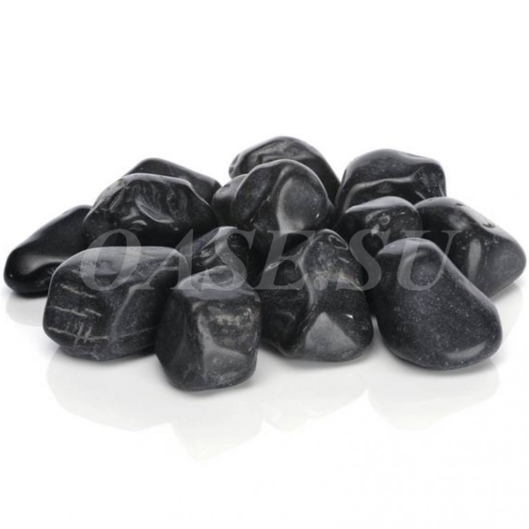 Черная мраморная галька, Marble pebble set black