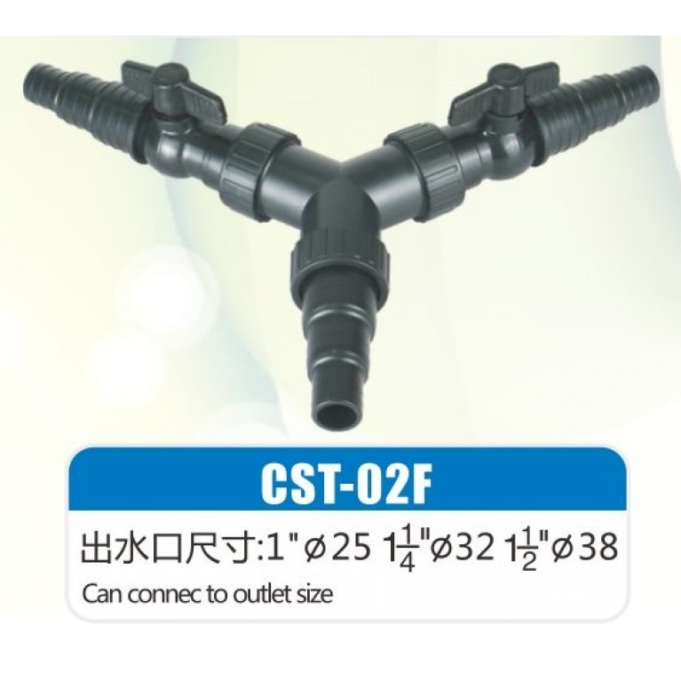 Делитель потока CST-02F на 2 потока с кранами, для шлангов 1", 11/4", 11/2"