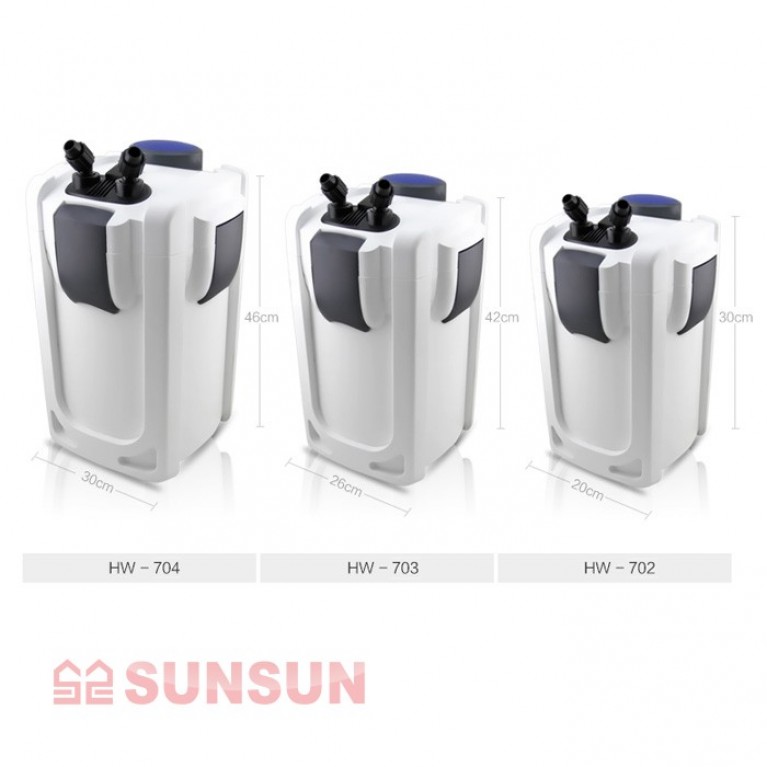 Фильтр аквариумный SunSun HW-704B, для аквариумов 400-1000л, насос 2000л/ч, 45вт, c УФ-лампой