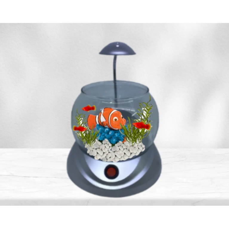 Аквариум круглый Sunsun TG-02. Светильник в комплекте, 2л