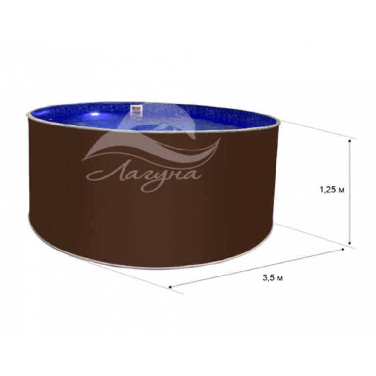 Круглый бассейн ЛАГУНА 3,5 х 1,25 м