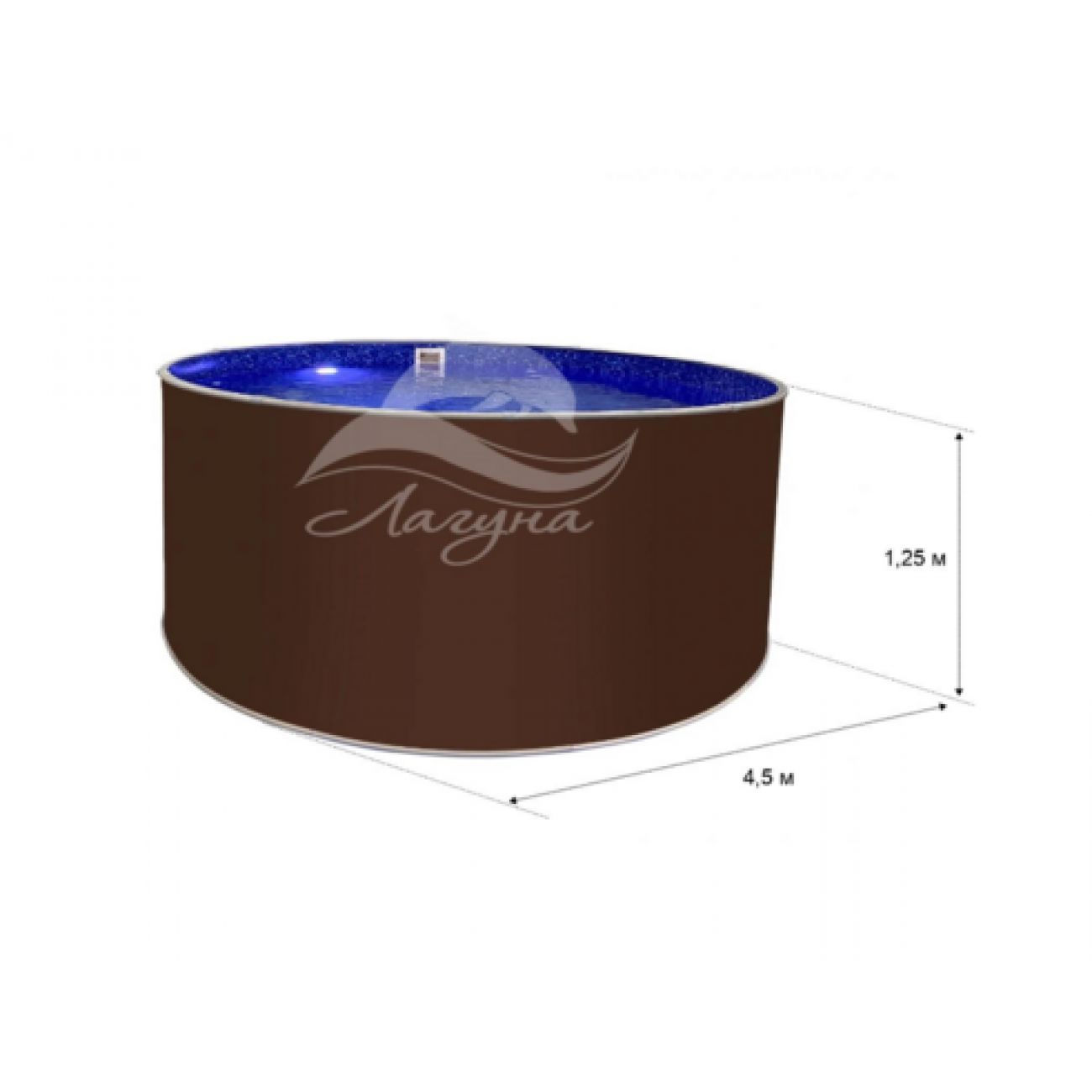 Круглый бассейн ЛАГУНА 4,5 х 1,25 м