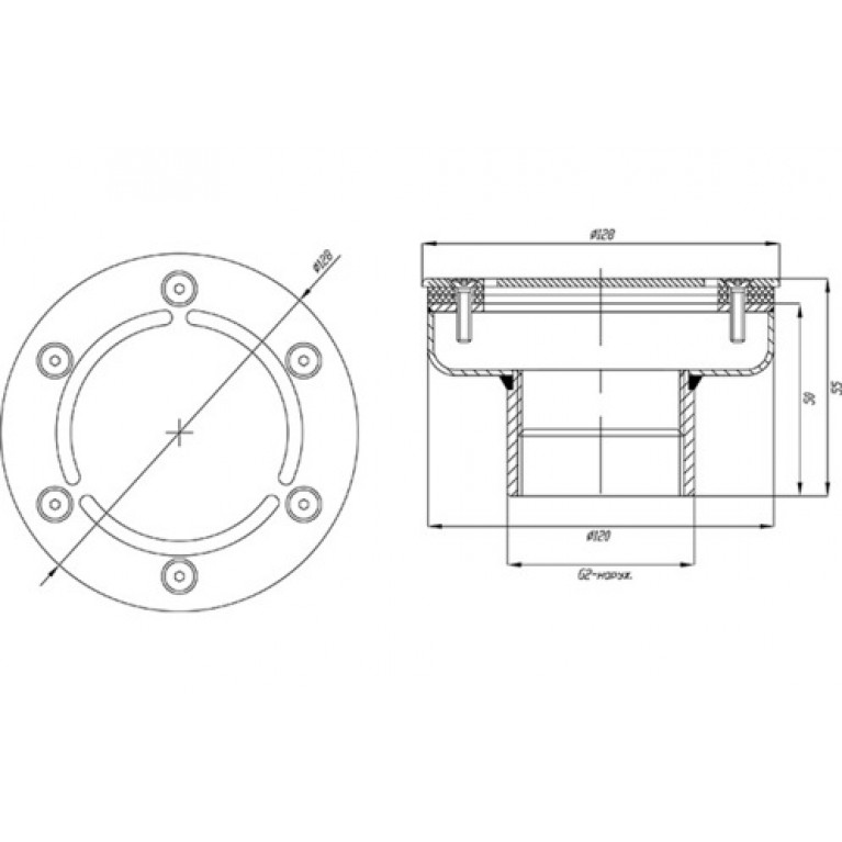 Форсунка донная из нержавеющей стали для бассейна под плитку