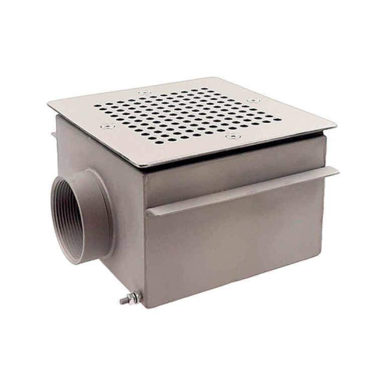 Слив квадратный из нержавеющей стали для бассейна 150х150х100 под пленку