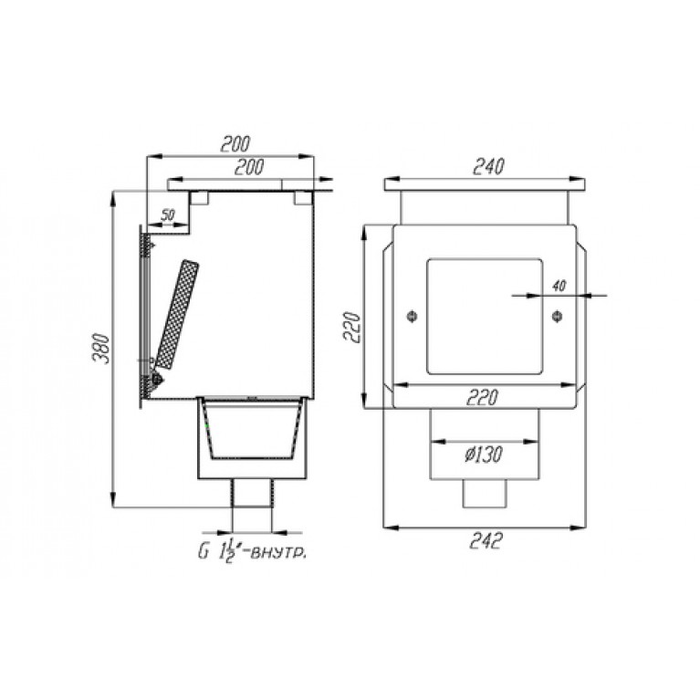 Стандартный скиммер 1,5" для бассейна под пленку