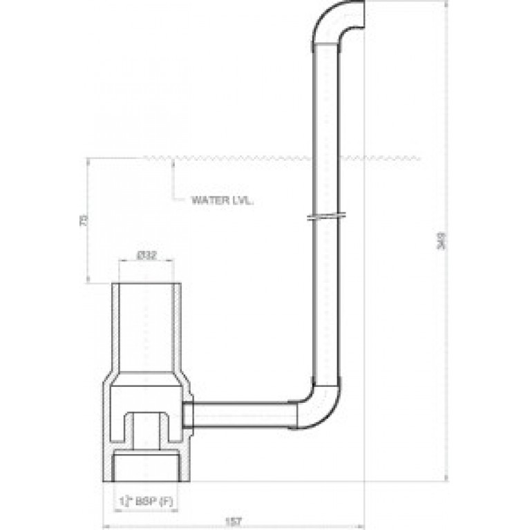 Насадка фонтанная CH40, Bubbler 1 1/2" ВР, высота макс 0,8 м, диаметр макс 0,5 м, из меди