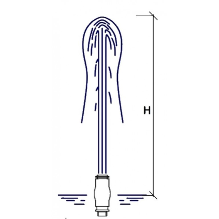 Насадка фонтанная CPS40B, Пенный столб 1½" НР из нержавеющей стали , высота 8 м