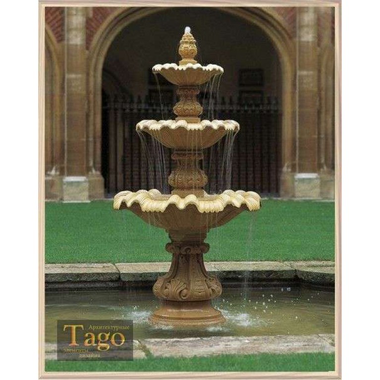 Фонтан "Итон-колледж" 3 чаши, без бассейна,высота 1860 мм