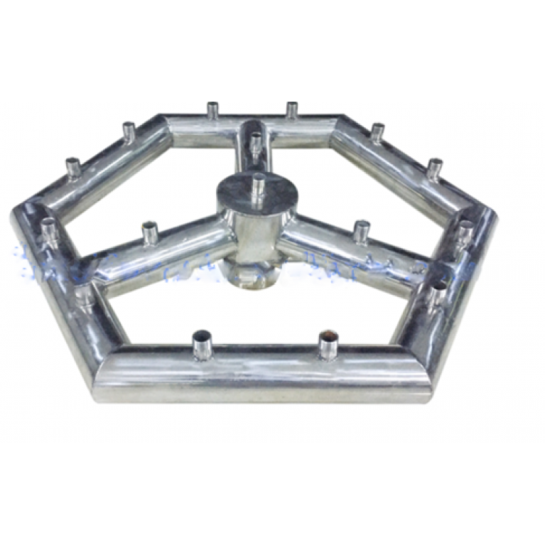 Фонтан шестиугольный из нержавеющей стали TUS-1, диаметр 3,3 м на 16 выходов