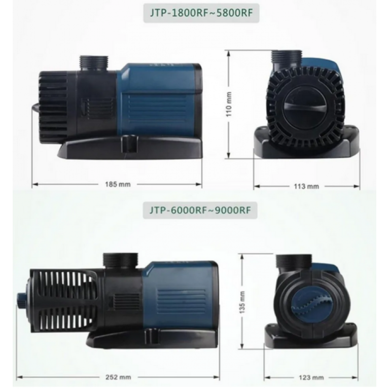 Насос фонтанный JTP-9000RF, 9000л/ч, 5,2м напор, 70вт, 220В, с комплектом фонтанных насадок, с регулятором потока, для создания фонтана, ручья, каскада, ф