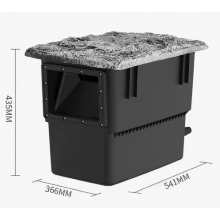 Береговой скиммер для пруда CSP-8000 для площади 50м2, насос 16000 л/ч, 541 х 366 х 435 мм, с декоративной крышкой, шланг 25-32-38 мм