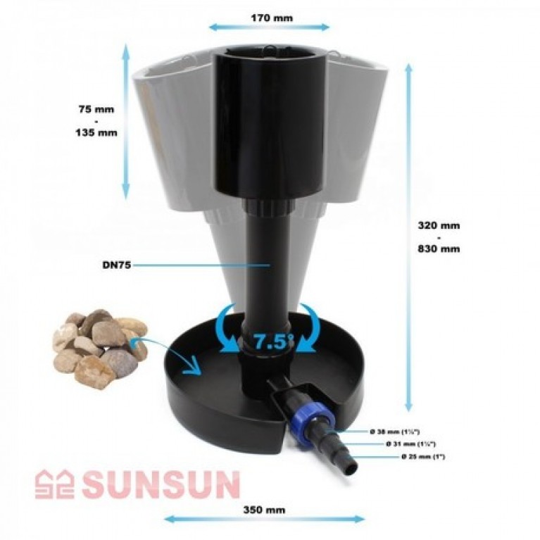 Скиммер для пруда SunSun CSP-40, 40м2 площадь очистки