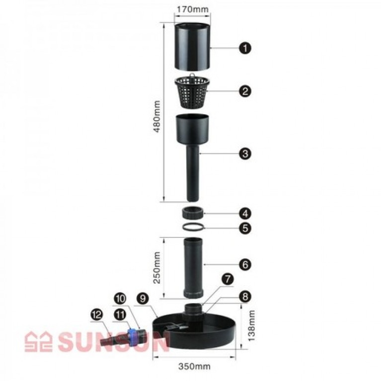 Скиммер для пруда SunSun CSP-40, 40м2 площадь очистки