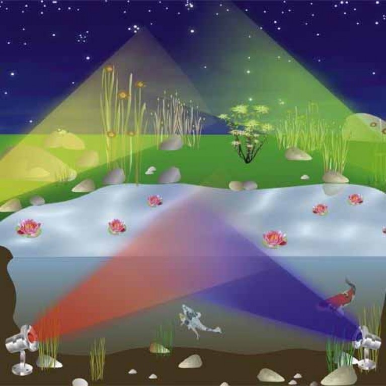 Светильник для фонтана и пруда LED HQ-SB03 DMX, 3вт, 24в, 0,5 м кабель, разноцветная, светодиодная, управляемая пультом ДУ