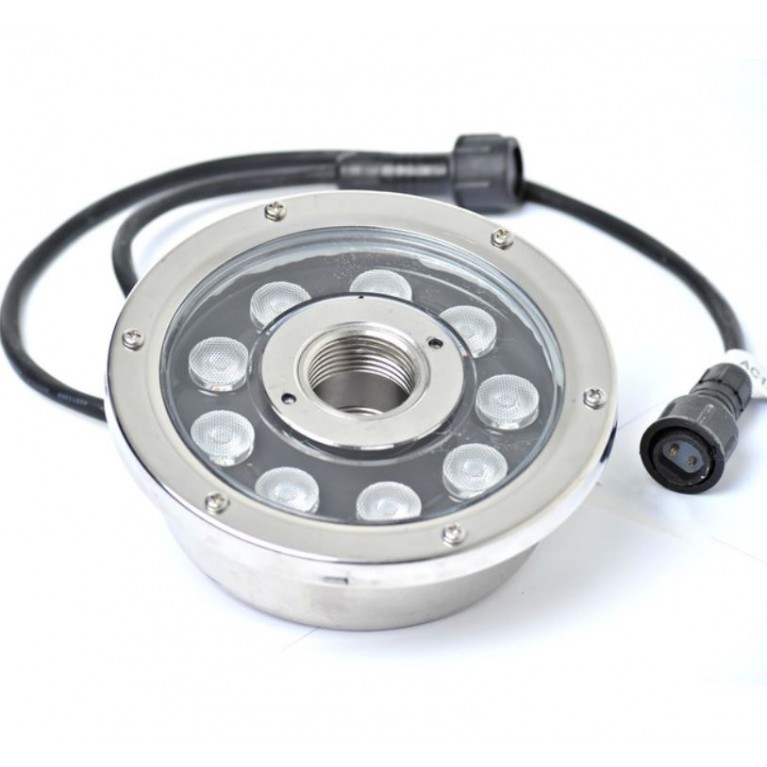 Подсветка LED HQ-2509F-M, 9вт мощность, 24в, 2м кабель, д145*60мм, 1”ВР (под трубу 25 мм), разноцветная