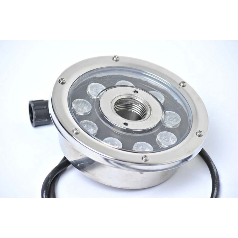 Подсветка LED HQ-2509F-M, 9вт мощность, 24в, 2м кабель, д145*60мм, 1”ВР (под трубу 25 мм), разноцветная
