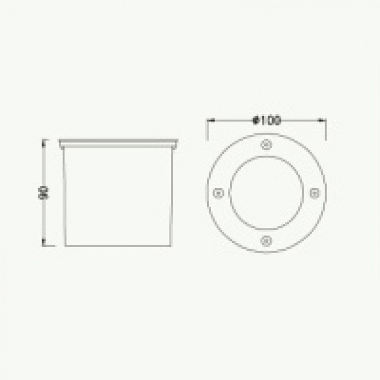 Подсветка тротуарная светодиодная HQ-D03 W W, 3вт мощность, цвет теплый белый, 24в, 2м кабель, 100*96мм
