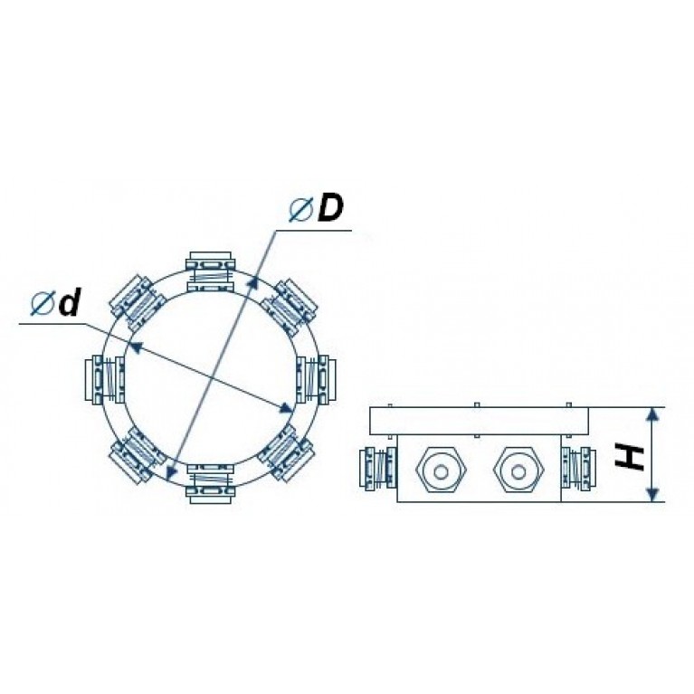 Прудовый соединитель (коробка клеммная на 4 выхода для объединения проводов напряжением 12-24в)CUJ-204